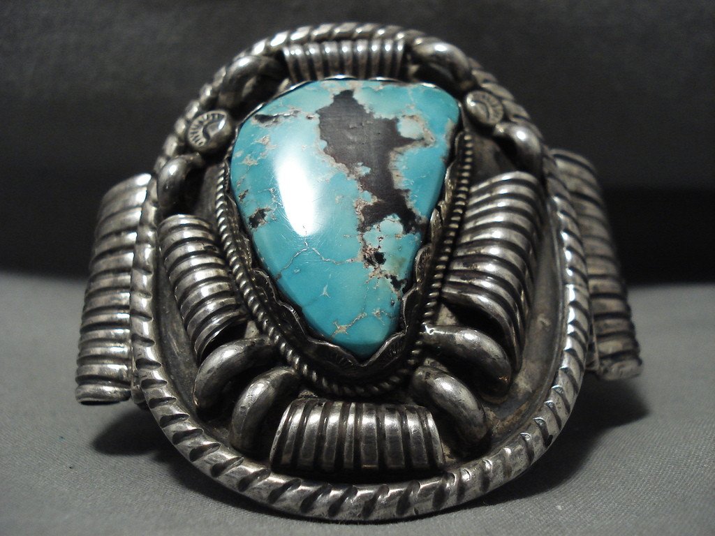 157 Gram Opulent And Crazy Vintage Navajo Turquoise Native American Jewelry Silver Bracelet