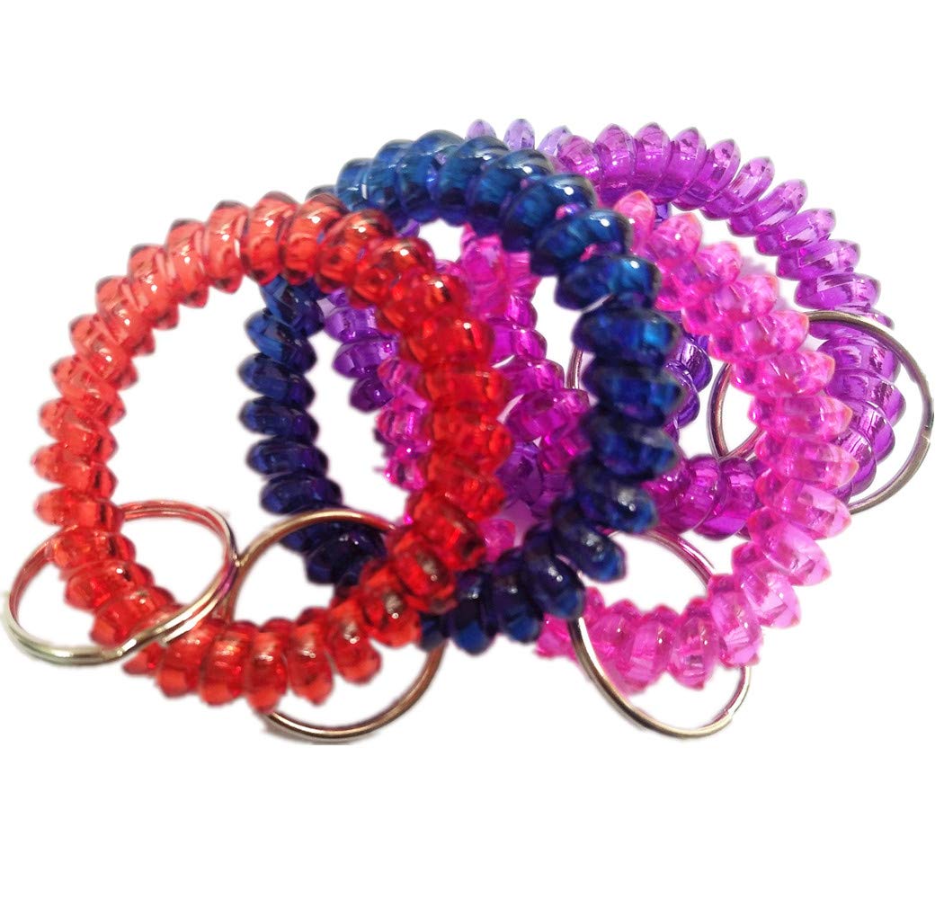 Durable Spiral Wristband Keychain - Pack of 5, Spring Coil Bracelet for Keys & Wristbands | Perfect for Gym, Home Organization & Outdoor Activities