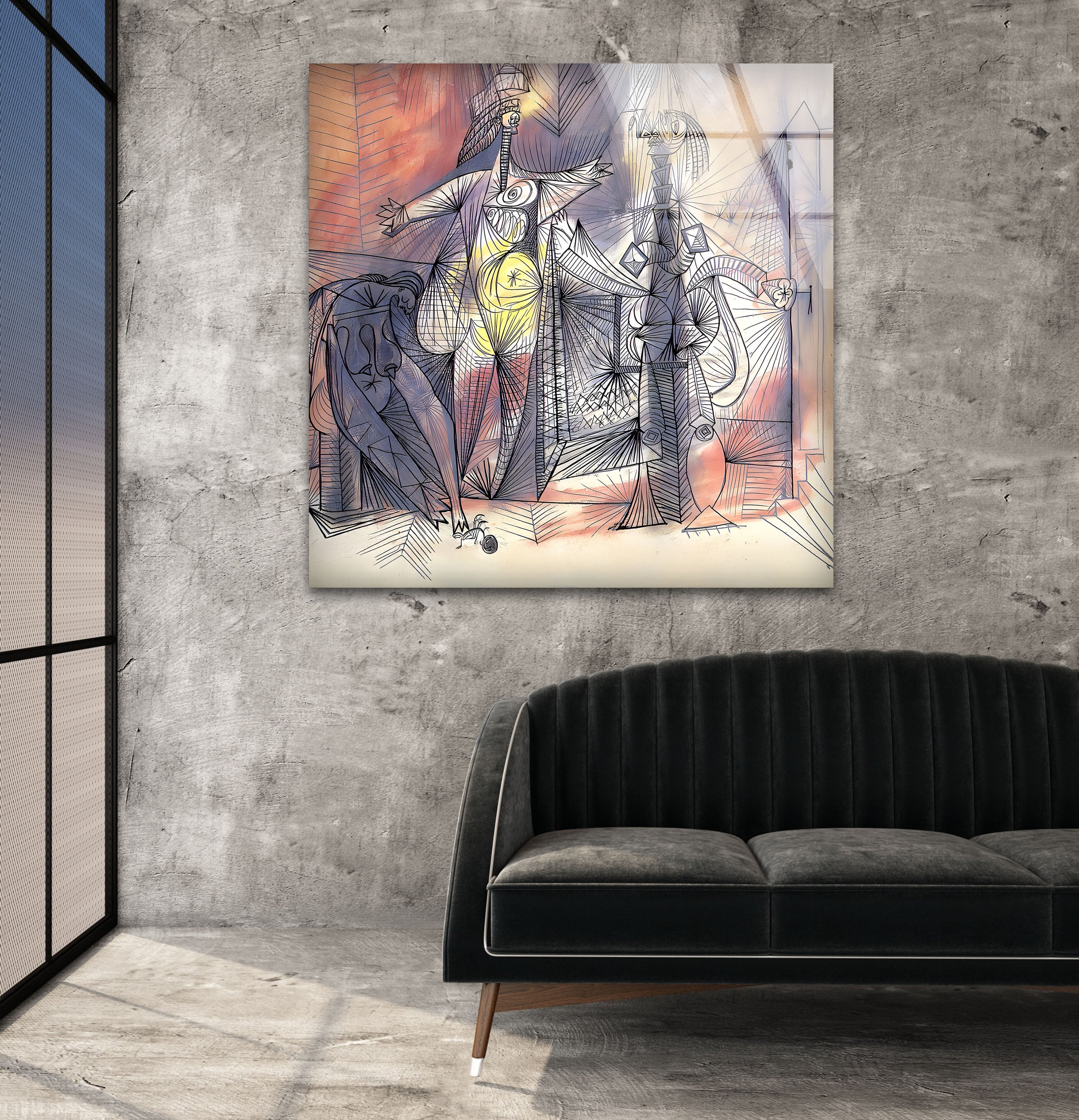 Pablo Picasso 'Bathers With Crab' Glass Wall Art - Stunning Home Decor for Living Room, Bedroom & Office
