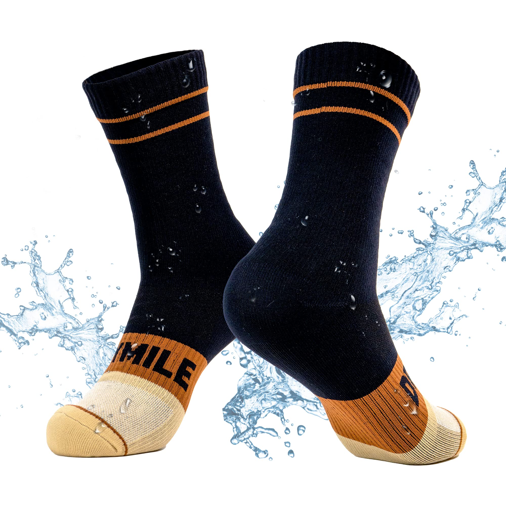 DRYMILE Waterproof Wool Socks for Men & Women - Thermal Winter Hiking Socks for Camping, Fishing, Skiing - Moisture Wicking Crew Socks for Outdoor Activities in Cold Weather