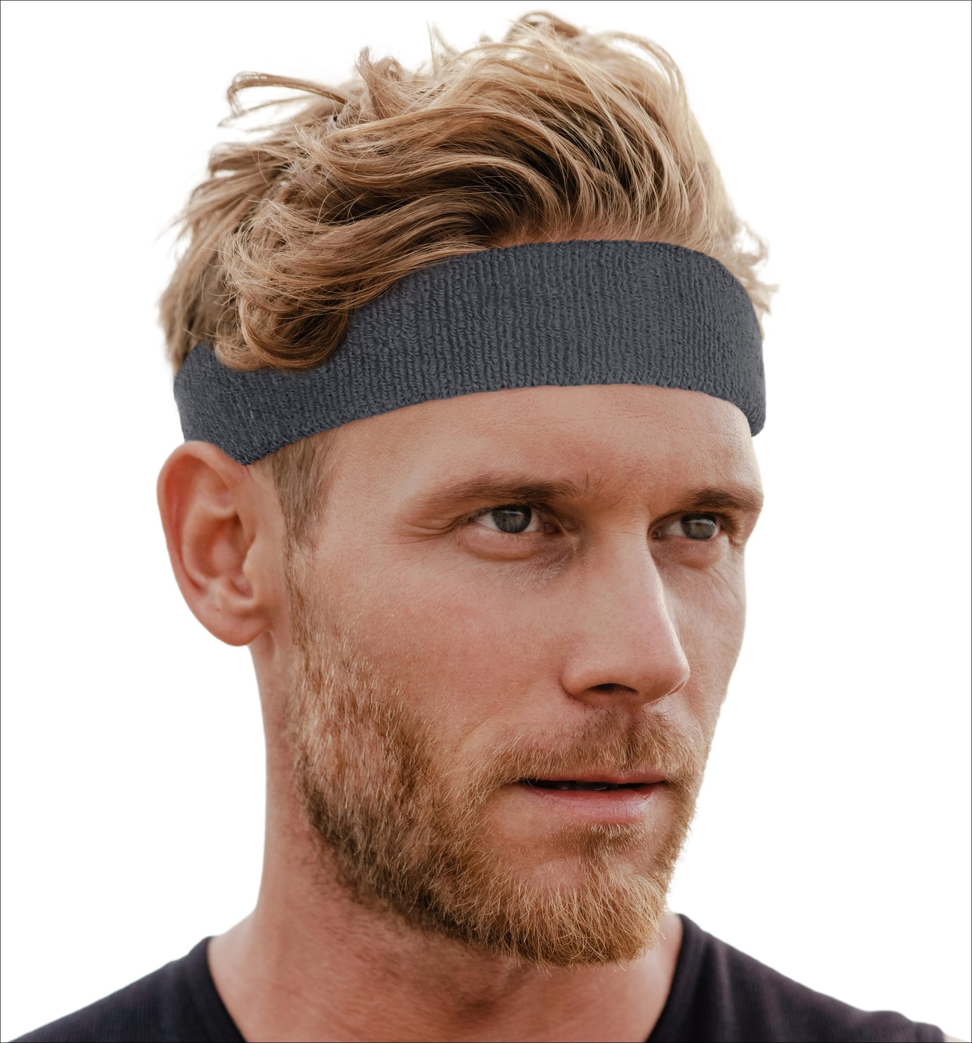 Breathable Terry Cloth Sweatband Set - Moisture Wicking Headbands & Wristbands for Men & Women | Perfect for Tennis, Basketball, Gym Workouts & Sports Activities | Stay Cool During Intense Exercise & Outdoor Sports