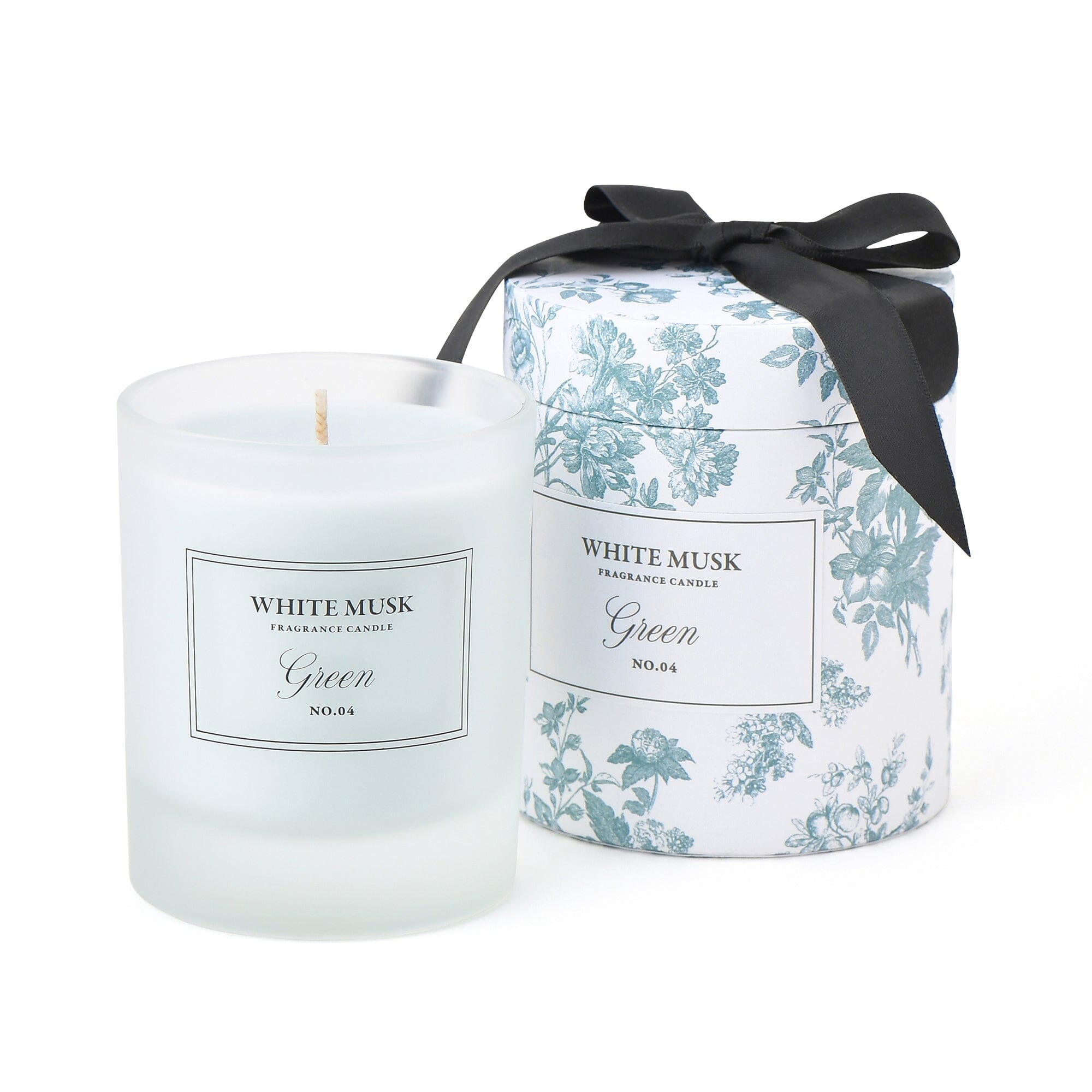 Classic White Musk Green Flower Scented Candle - Home Decor, Aromatherapy & Relaxation Gift for Bathroom, Bedroom & Living Room