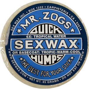 Sex Wax Quick Humps 6X Extra Hard Tropical Surf Wax - High Performance Surfboard Wax for Big Waves & Cold Water Surfing