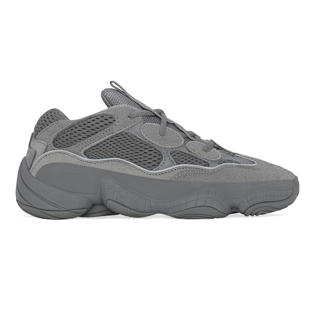 Adidas Men's Yeezy 500 Lace-Up Sneakers - Grey Casual Shoes for Running, Walking & Streetwear Fashion