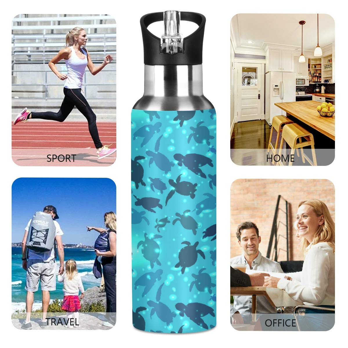 20 oz Stainless Steel Vacuum Insulated Water Bottle with Straw Lid | Double Wall Thermal Design for Hot & Cold Drinks | Perfect for Gym, Hiking, Travel & Outdoor Activities