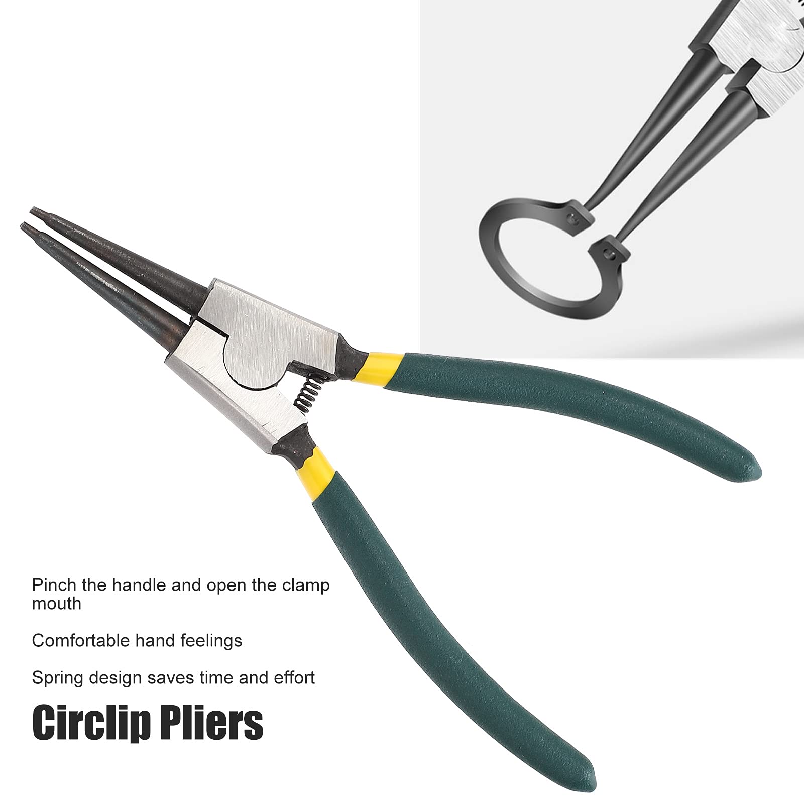 OUKENS Straight External Snap Ring Pliers - High-Quality Tool Steel Spring Circlip Pliers for Easy Spring Mounting | Ideal for Automotive, Machinery, and DIY Repairs