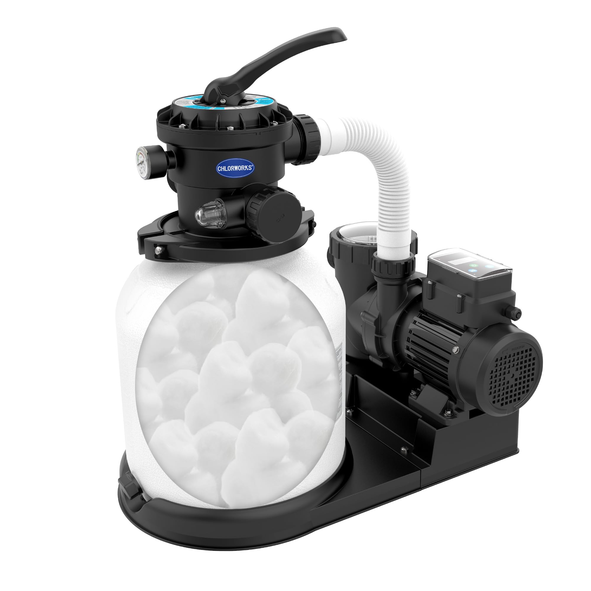 **3036GPH Sand Filter Pump for Above Ground Pools – 4.4lbs Pool Filter Balls, 20,000GAL Capacity, Timer, 6-Way Valve, GFCI Plug, 110-120V – 2-Year Warranty – Perfect for Backyard, Inflatable, and Family Swimming Pools**