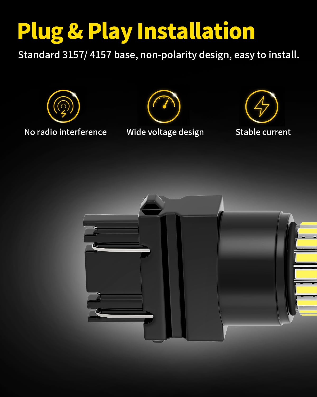 Xenon White 3157 3057 3156 LED Bulbs with Projector - Super Bright Backup Reverse Lights for 1999-2013 Chevy Silverado & GMC Sierra - 2 Pack - Perfect for Night Driving and Enhanced Visibility