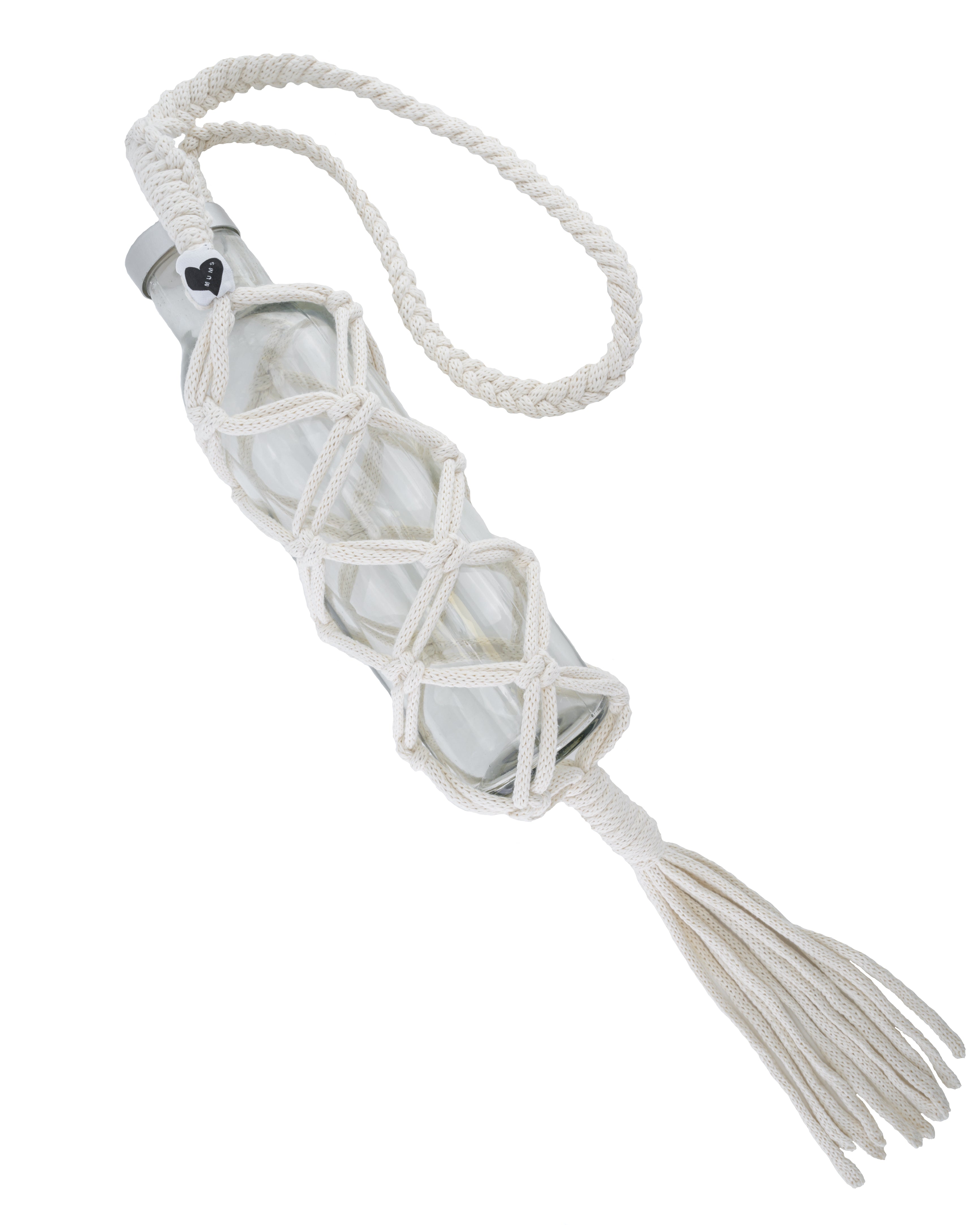 Handmade Macrame Bottle Holder for Wine & Water Bottles - Boho Chic Home Decor & Outdoor Picnic Accessory