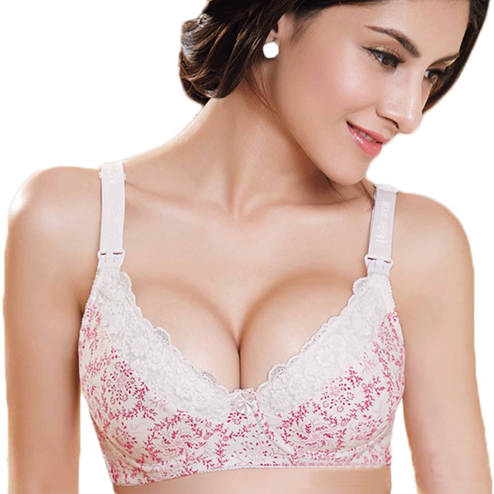 Lace Floral Print Underwire Nursing Bra for Women - Push Up Maternity Bra for Breastfeeding - Comfortable & Stylish for Daily Wear & Nursing