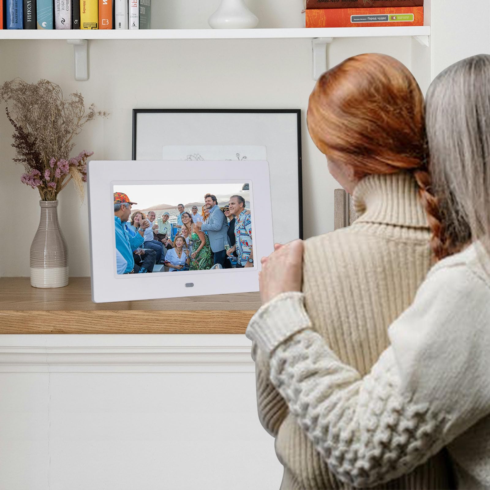 8 Inch Digital Photo Frame - HD Display Electronic Picture Frame with Slideshow, Supports SD Card/USB, Auto-Rotate - Perfect for Home, Office, and Gift Giving