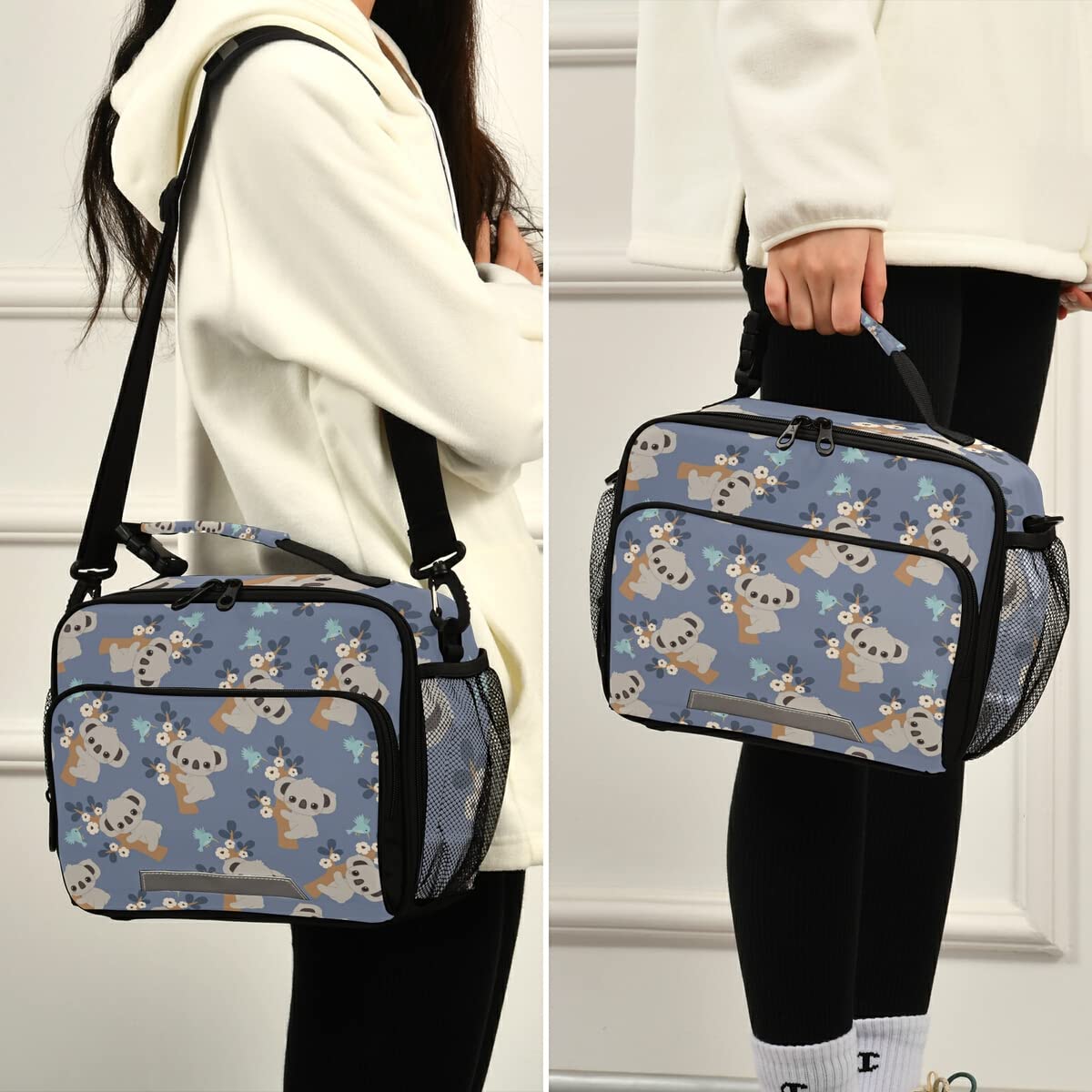 Adorable Koala Print Insulated Lunch Bag for Kids - Floral Design Spacious Thermal Cooler Tote for School, Work & Picnics | Back to School Meal Kit for Boys, Girls, Women & Men