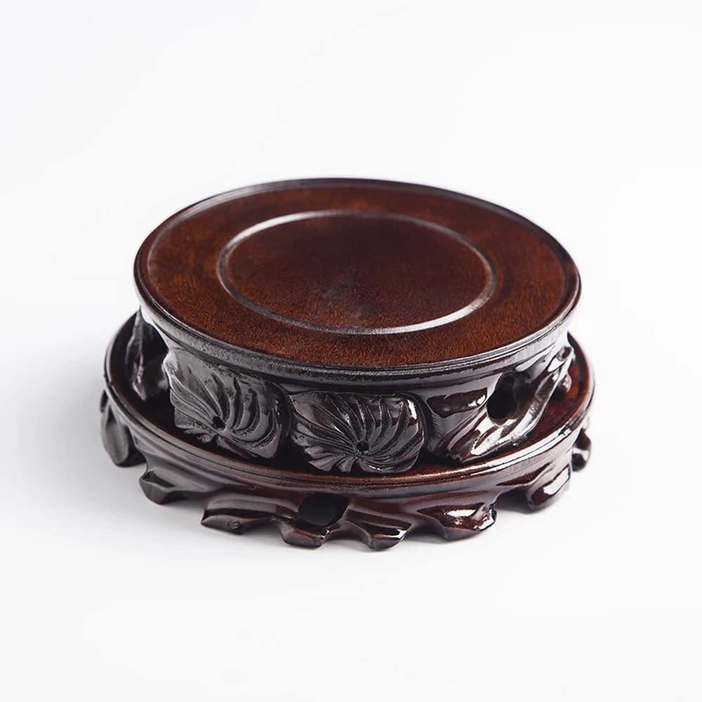 GOLDY&WENDY Solid Wood Rosewood Carved Display Stand - Handcrafted Buddha Statue Pedestal, Plant Holder & Decorative Vase for Home Altar, Meditation Room Decor & Feng Shui Display
