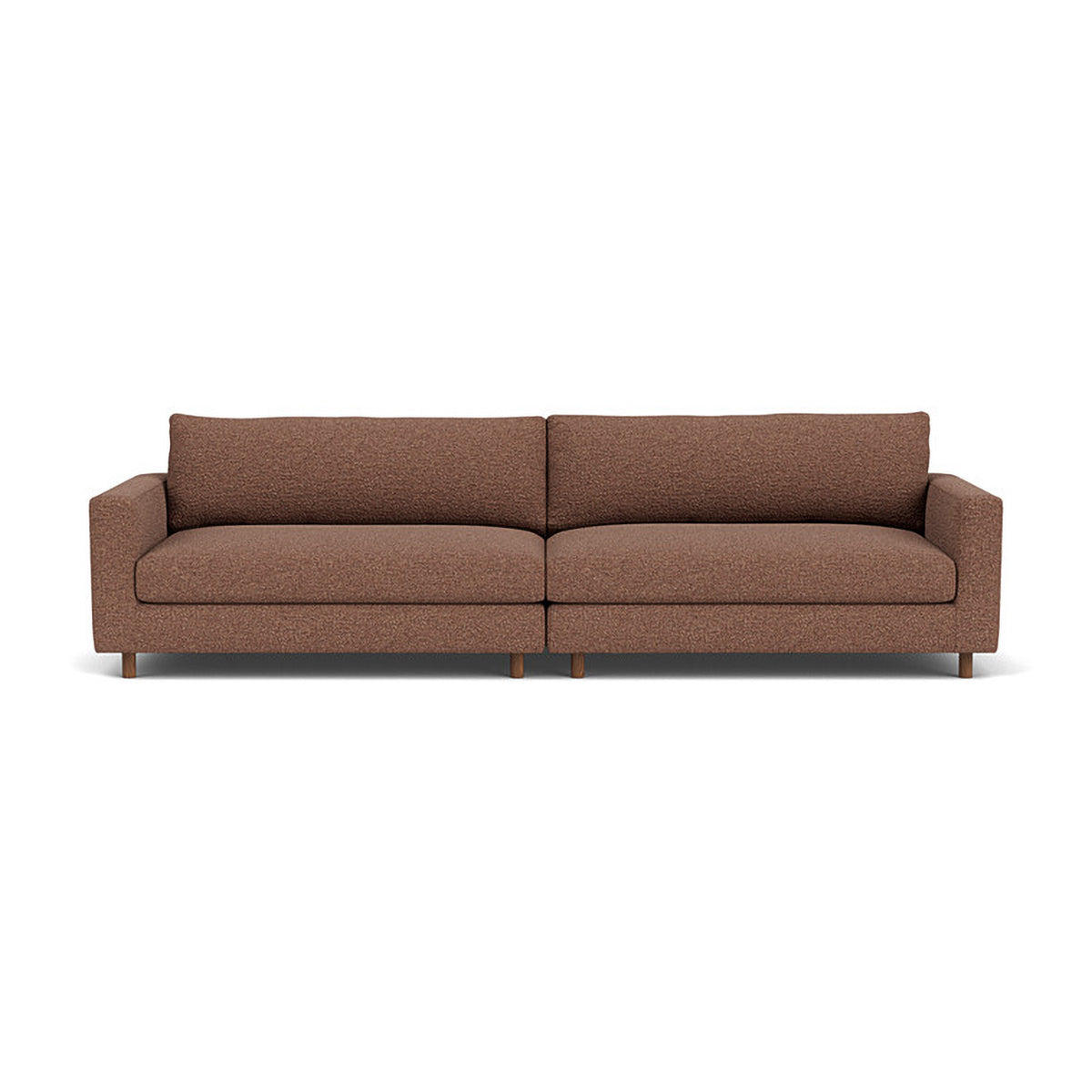 Modern Dylan Boucle 4-Seater Sofa - Soft Chenille Fabric Sectional Couch for Living Room, Lounge & Family Room - Comfortable Mid-Century Style Sofa for Home Decor