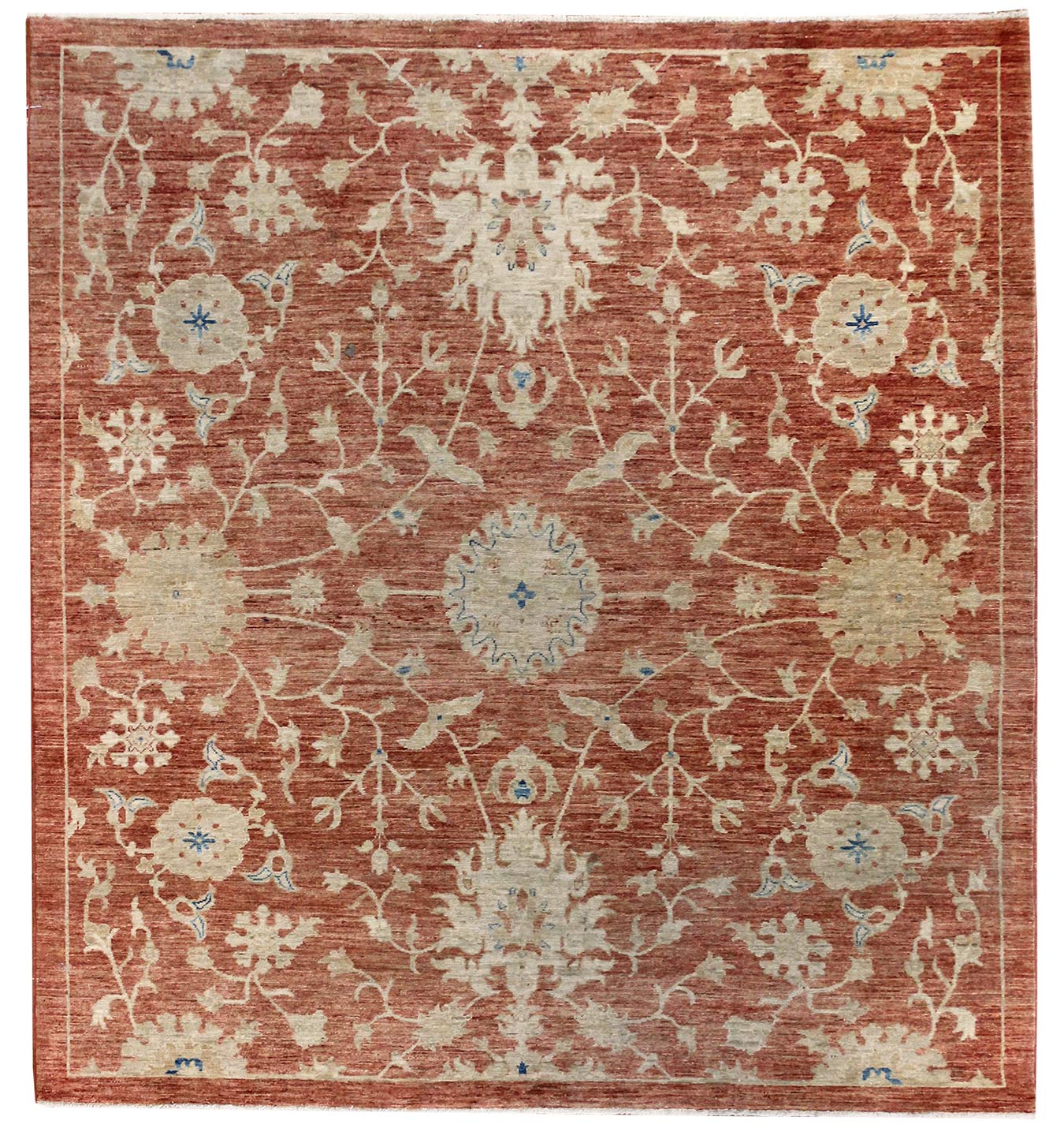 Handwoven Traditional Agra Rug 53714 - Authentic Indian Home Decor for Living Room, Bedroom & Office