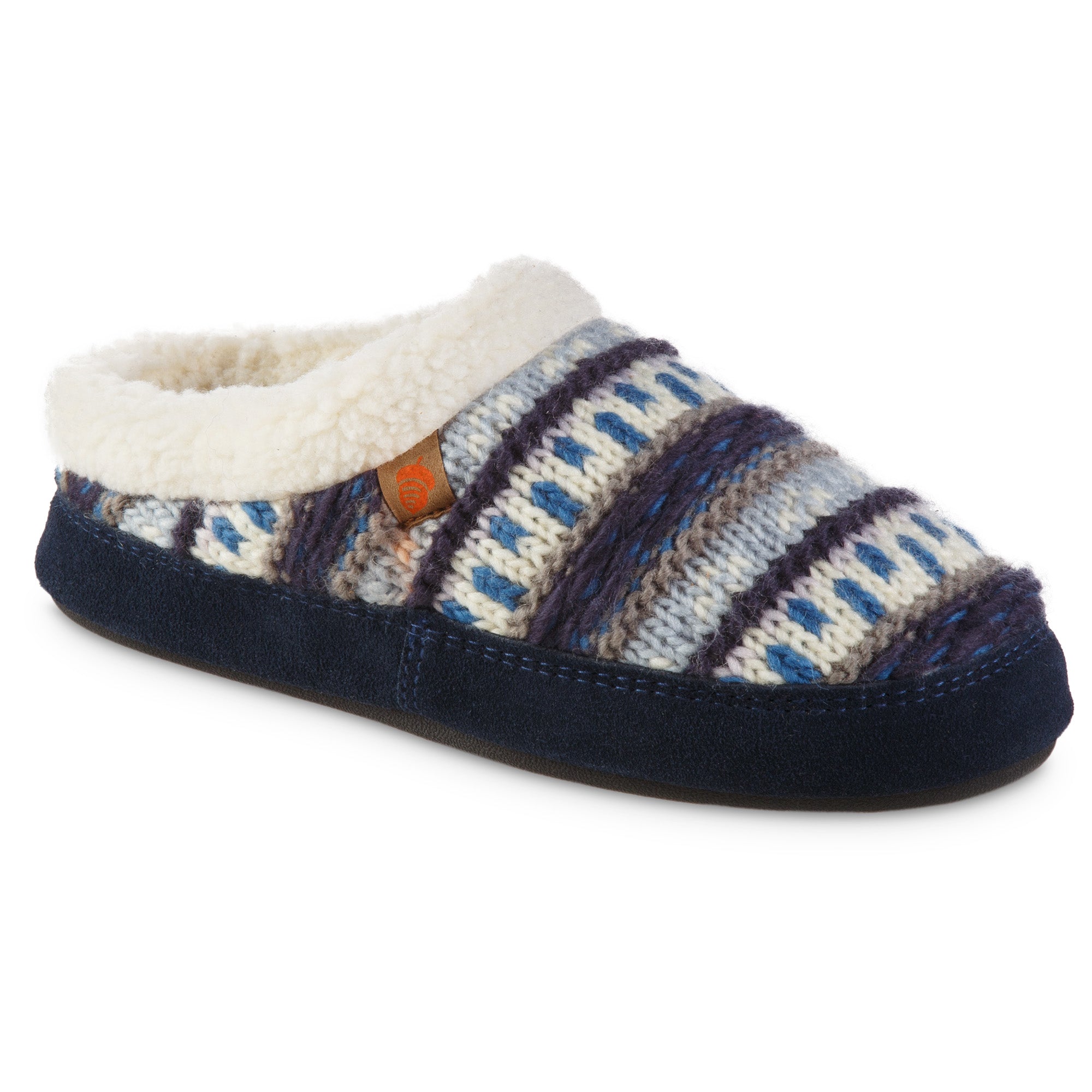 Women's Fairisle Knit Clog Slippers with Non-Slip Indoor/Outdoor Sole - Cozy House Shoes for Winter, Home, Office & Errands