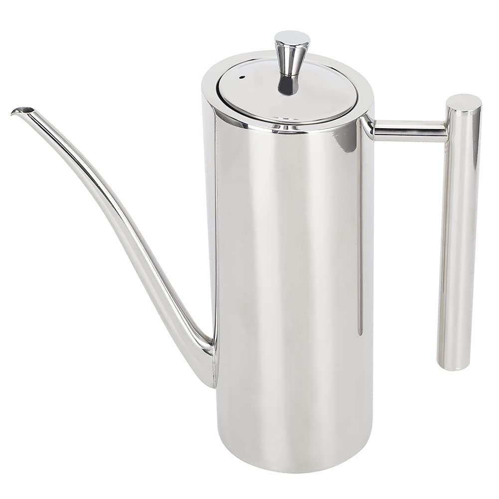 Ayunjia Stainless Steel Oil Dispenser Pot - Leak-Proof Kitchen Oil Kettle with Spout for Cooking, Frying & Baking - Durable Oil Container for Home & Restaurant Use