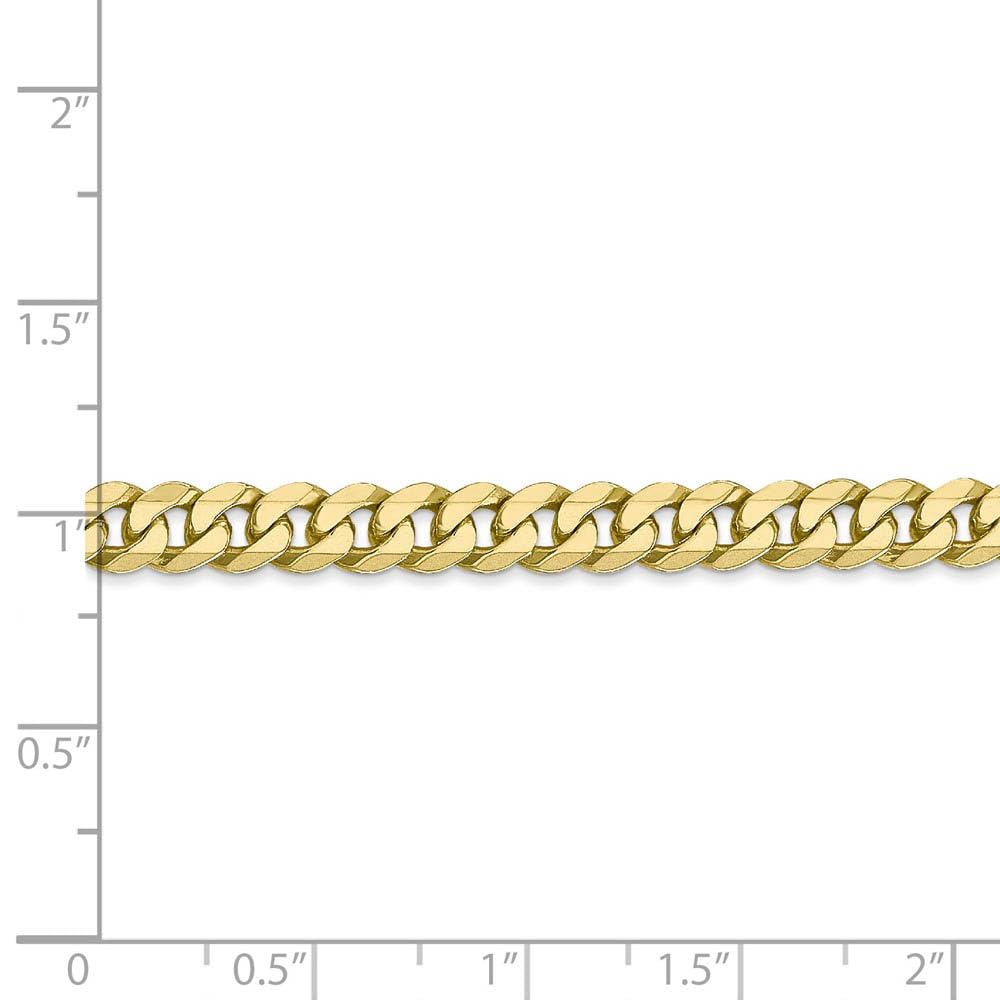 10k Yellow Gold Curb Chain Necklace 5.75mm - Elegant for Daily Wear
