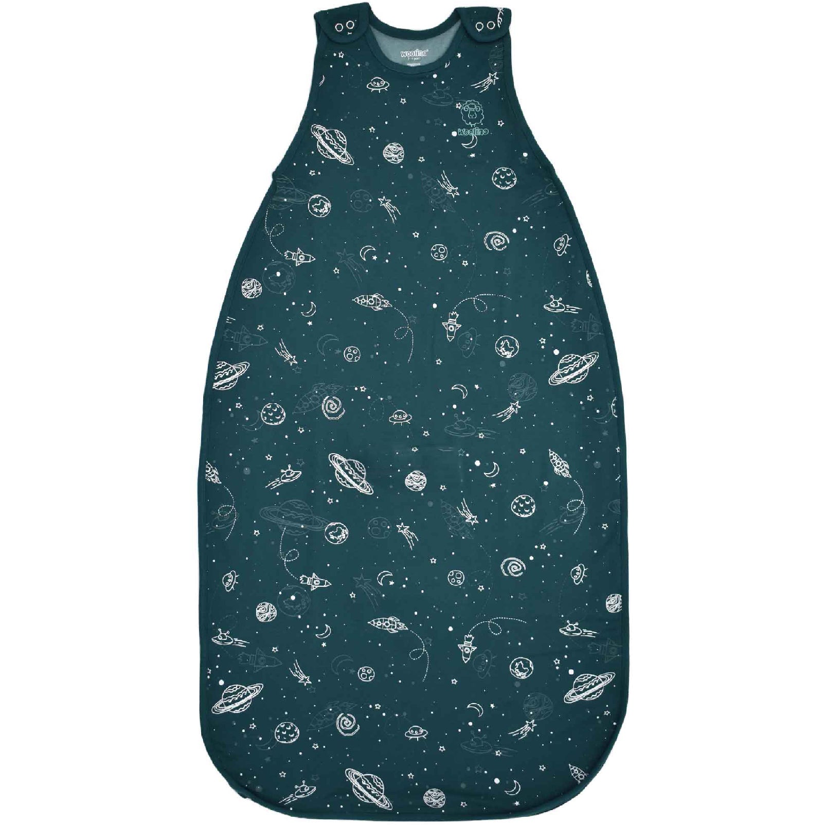 4 Season Kids Sleeping Bag - Merino Wool & Organic Cotton Blend for Ages 4-6 Years | Glow in The Dark Space Design | Perfect for Camping, Sleepovers & Indoor Adventures
