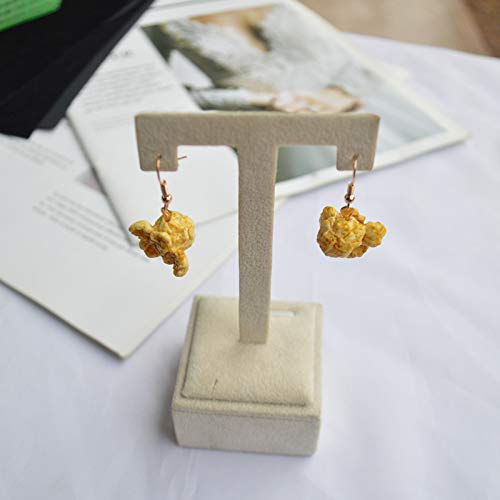 2 Pcs Handmade Resin Drop Earrings - Cute Cartoon Snack & Popcorn Dangle Earrings for Women, Funny Food Charm Jewelry Gift - Perfect for Parties, Cosplay & Daily Fashion Accessories