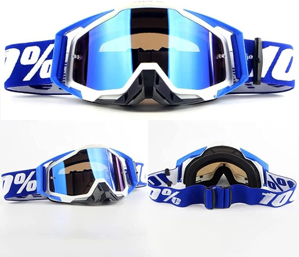 Anti-Fog Windproof Motorcycle Goggles - UV Protection Motocross & Ski Goggles for All-Terrain Riding, Bike Racing & Snow Sports | Durable Helmet-Compatible Eyewear for Cross-Country & Off-Road Adventures