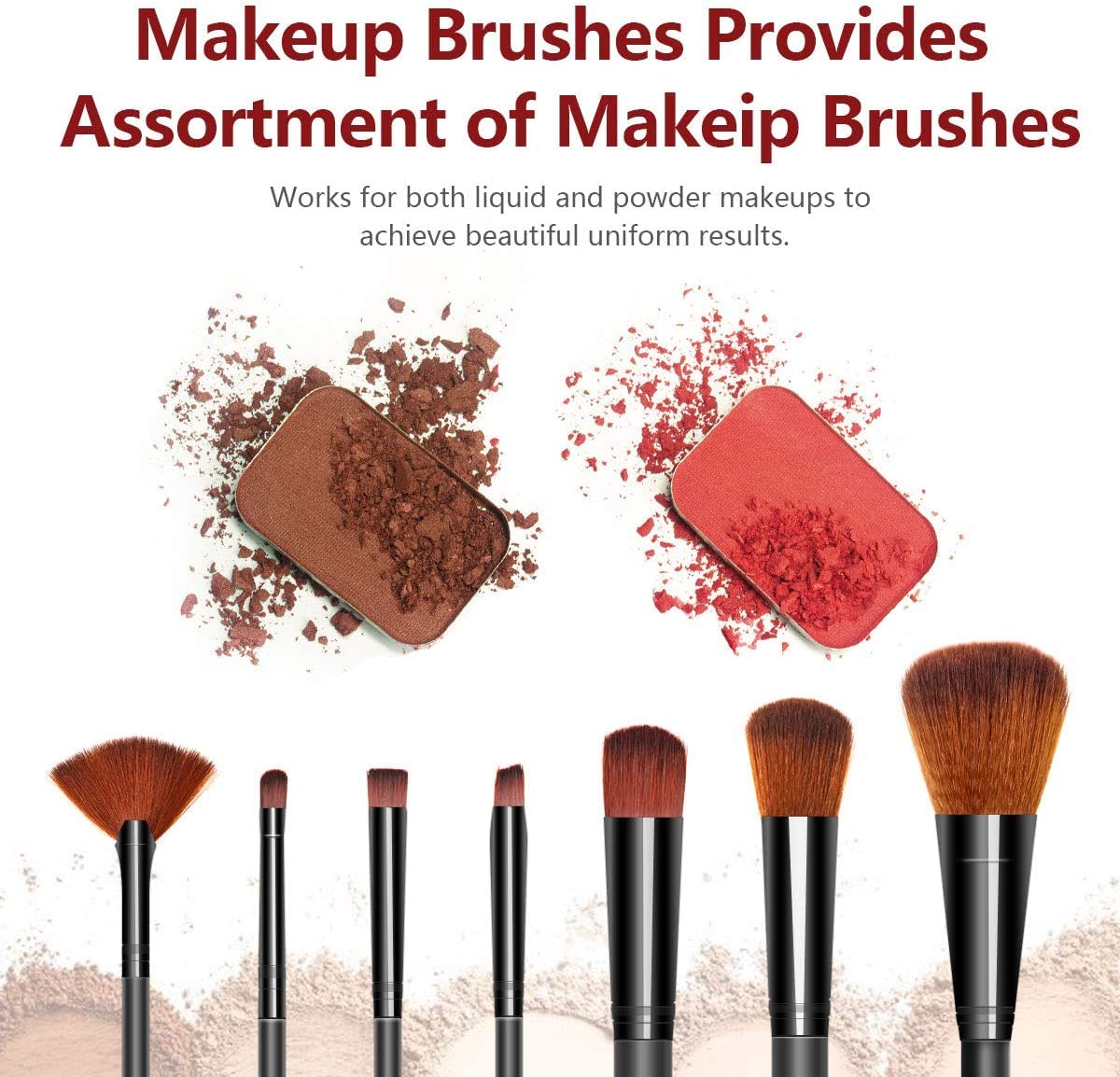 SH.HUDA Professional 12-Piece Synthetic Makeup Brush Set for Women & Girls - Soft Vegan Hair Brushes for Foundation, Blending, Contouring & Eyeshadow - Perfect for Everyday Makeup & Professional Use (Black)