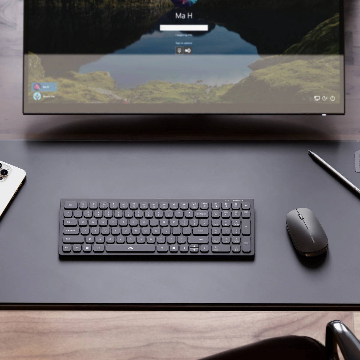 Echelon USB C Rechargeable Wireless Mouse and Keyboard Combo for Windows - Compact Design for Home, Office & Travel Use