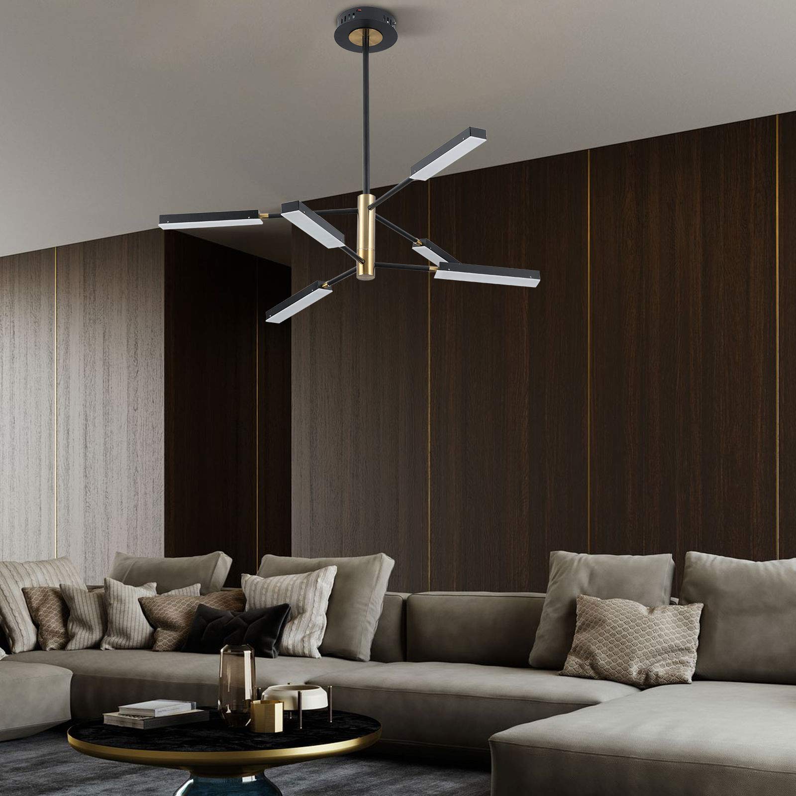 Modern Sputnik Chandelier - Industrial Retro Style Pendant Lighting Fixture with 6 Lights, Flush Mount Ceiling Lamp for Bedroom, Living Room, Dining Room, Kitchen Island, Hotel & Farmhouse Decor | Perfect for Vintage Home Interiors and Commercial Spaces