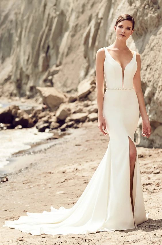 Mikaella 2107 Lace Long Sleeve A-Line Wedding Dress for Bride - Perfect for Church, Beach & Outdoor Ceremonies