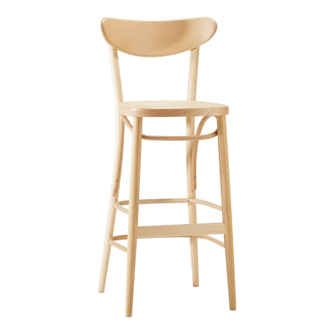 Premium Banana Bar Stool with Cane Seat - Stylish & Comfortable Counter Height Stool for Kitchen, Bar, or Dining Room - Perfect for Home, Cafe, and Restaurant Use