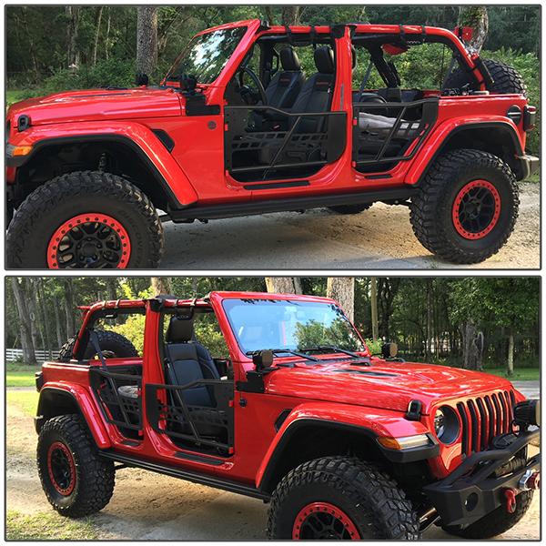 2007-2018 Jeep Wrangler JK Unlimited 4-Door Off-Road Tubular Doors - Heavy Duty Steel Tube Doors for Jeep JK Wrangler Unlimited (2007-2018) - Perfect for Off-Roading, Rock Crawling & Trail Adventures