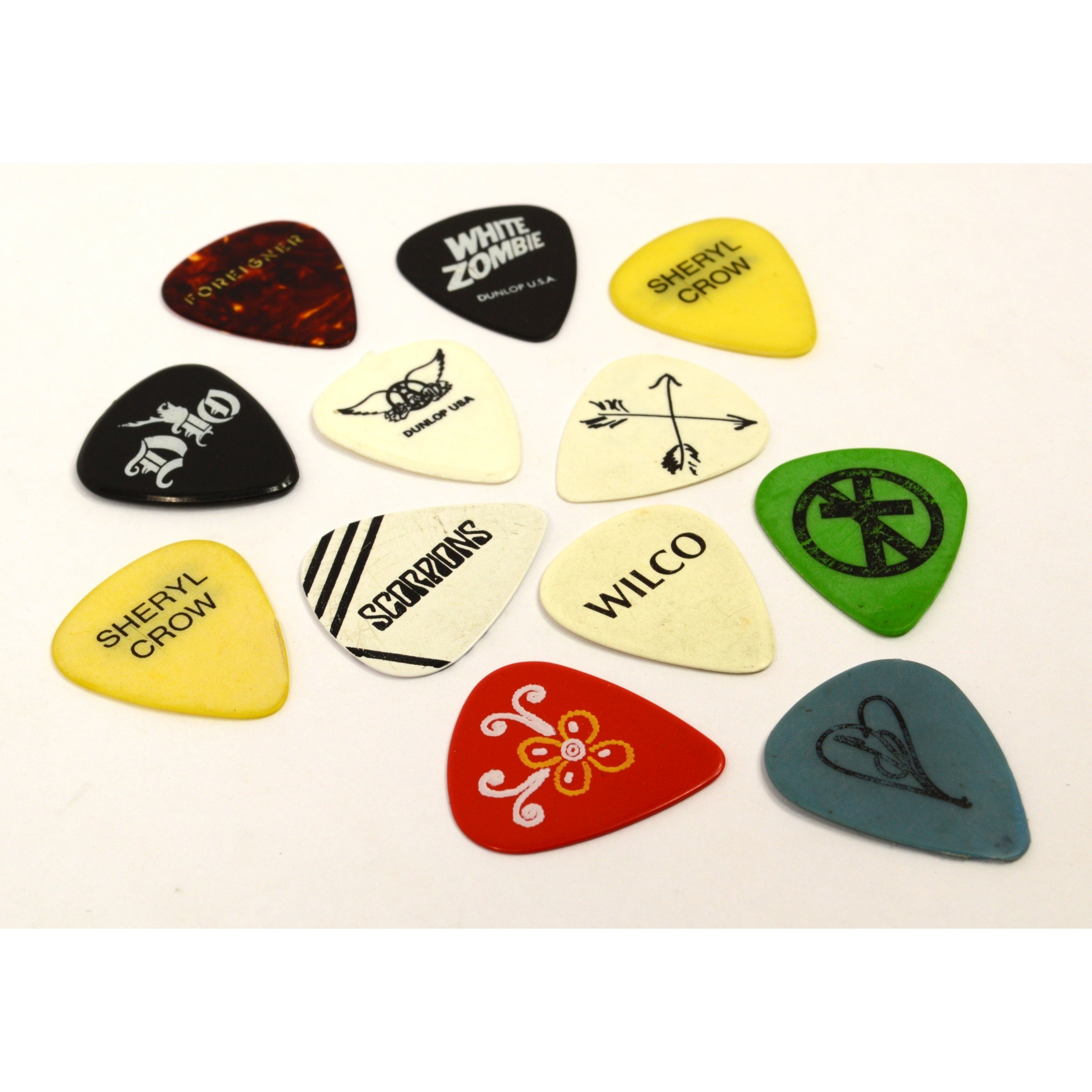 12-Pack Original Tour Guitar Picks for Concert - Scorpions, Foreigner, Aerosmith Style - Perfect for Rock Performances & Guitar Practice