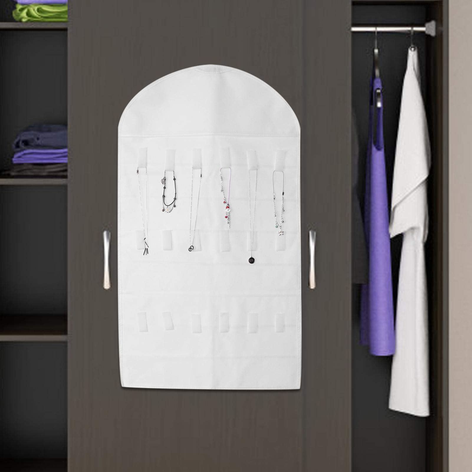 Foldable Hanging Storage Organizer - Clear Plastic Wall Closet Door Hook Bag (33.8