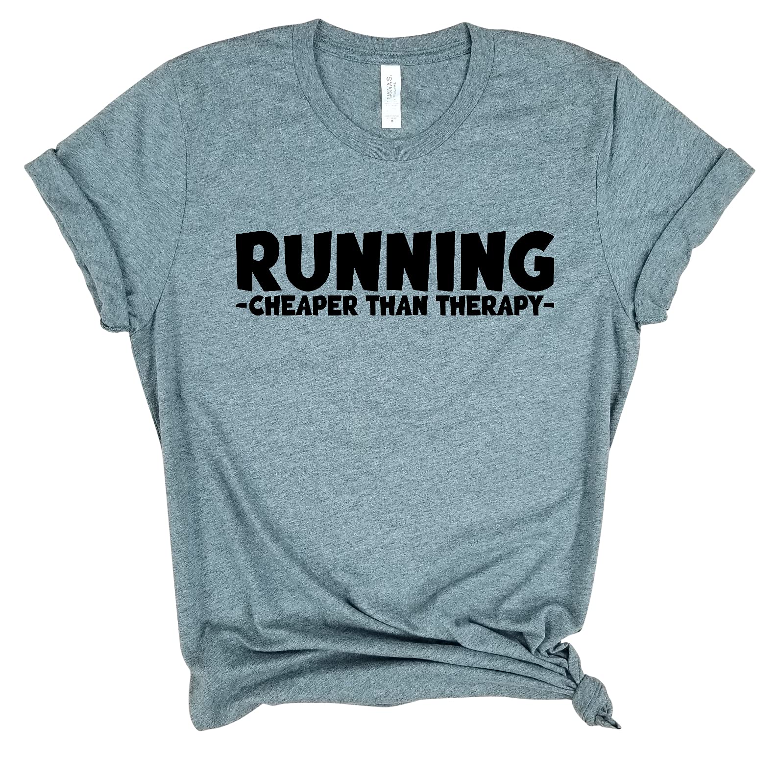 Funny Running Shirt for Women - 'Cheaper Than Therapy' Motivational Workout Tank Top for Gym, Yoga & Hiking | Perfect Gift for Runners & Fitness Lovers