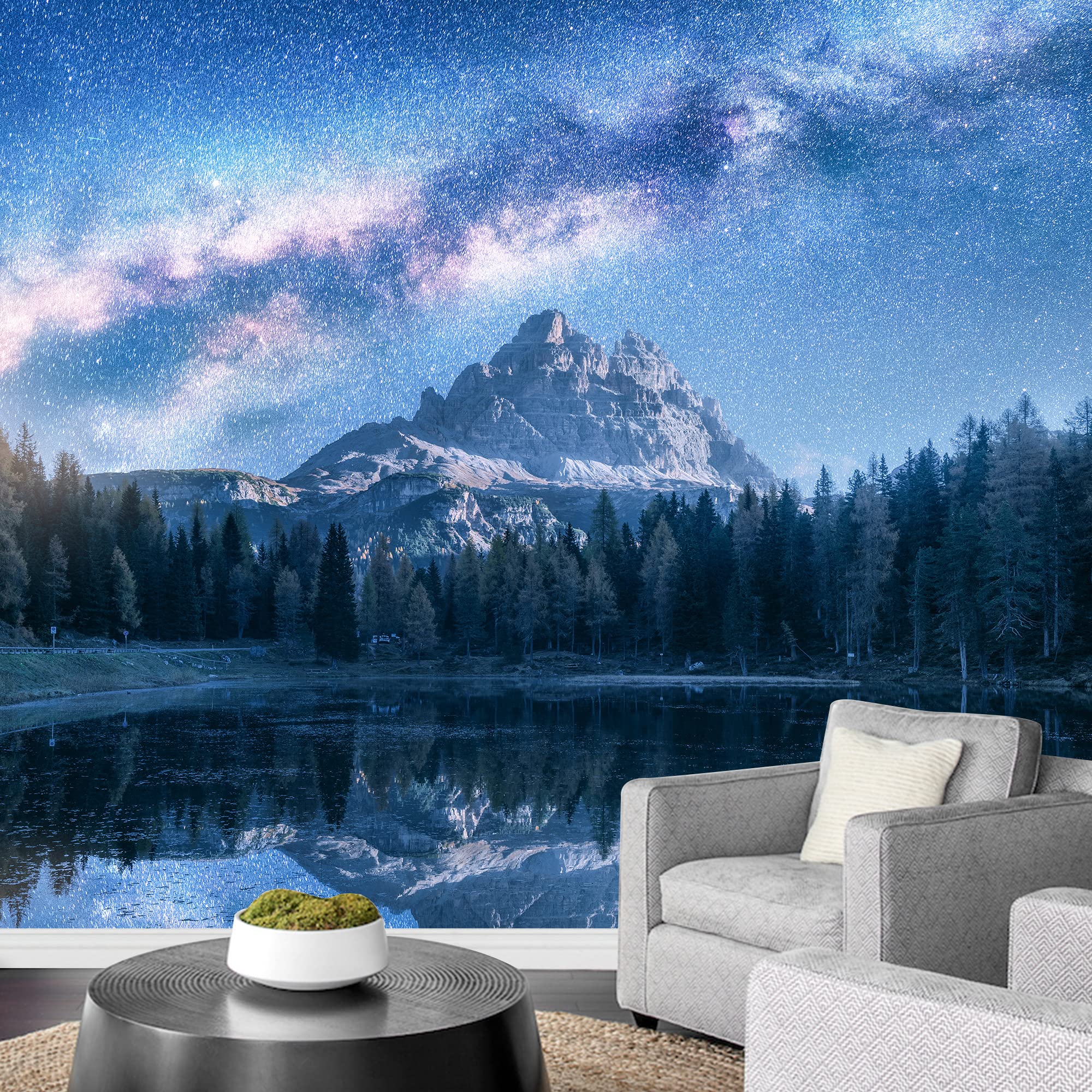 Easy Peel & Stick Milky Way Wallpaper - 100x144 Inches Removable Wall Decals | Construction Adhesive Wall Stickers for Living Room, Bedroom | Renter-Friendly Accent Wall Decor for Home & Office