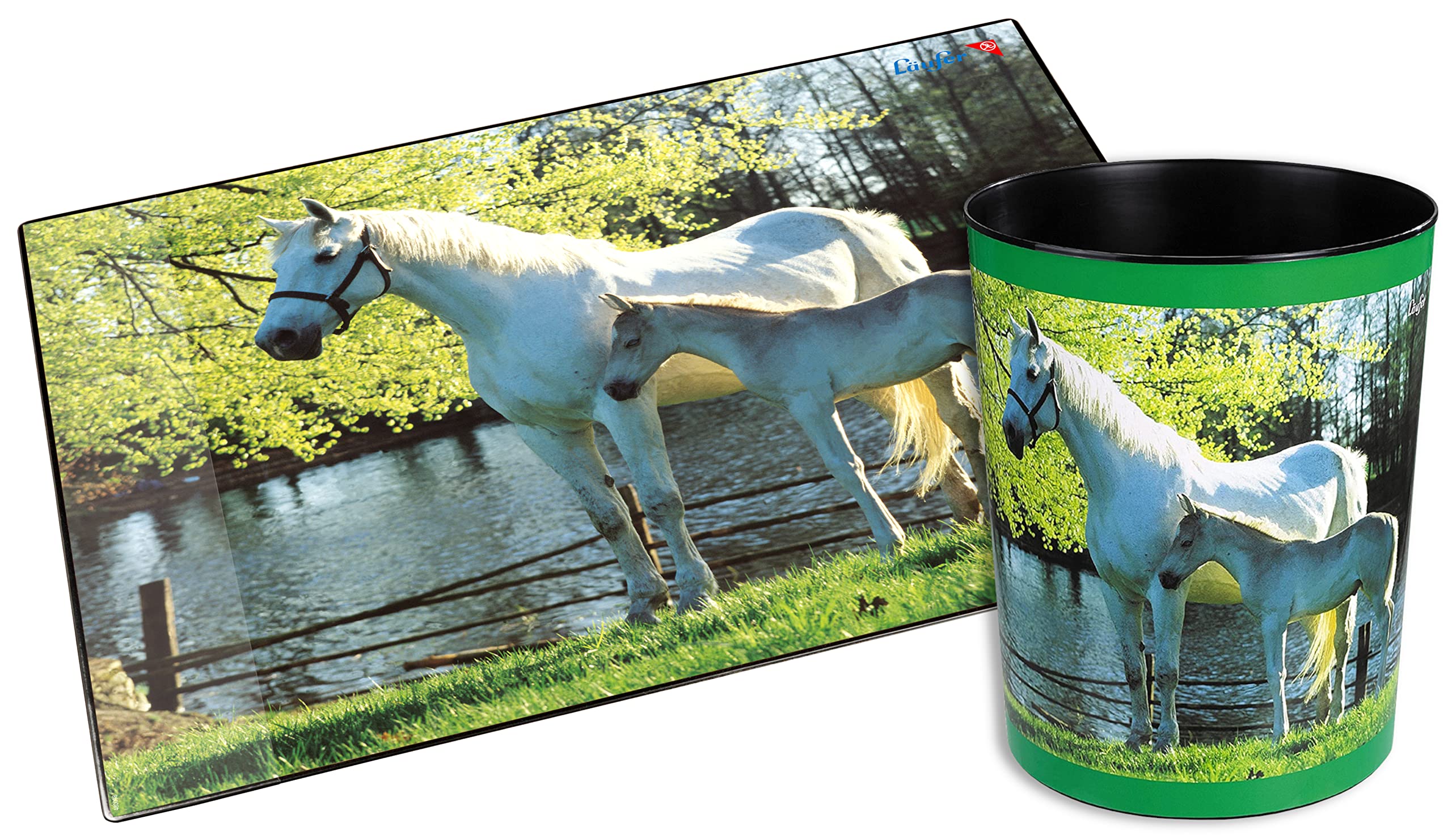 13L Round Plastic Trash Can - Sturdy & Durable for Nursery, Kitchen, Bathroom - Perfect for Dog, Horse & Foal Care by the Lake