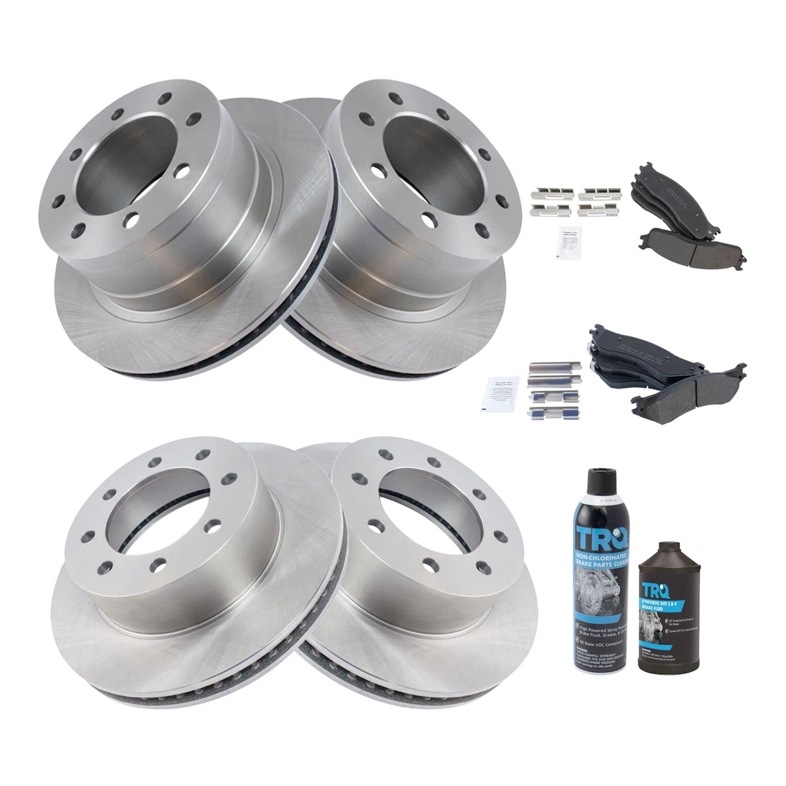 High-Performance Front & Rear Brake Pad & Rotor Kit - Semi-Metallic Brake Pads with Rotors - Compatible with 2006-2008 Dodge Ram 1500, 2003-2008 Ram 2500/3500 - Perfect for Daily Driving, Towing & Off-Road Use