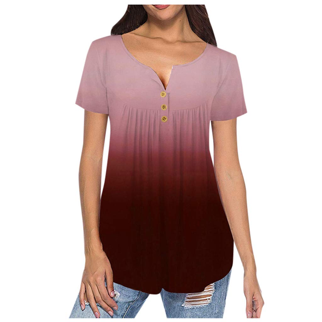 Stretchy Women's Scrub Top V-Neck T-Shirt for Work & Casual Wear