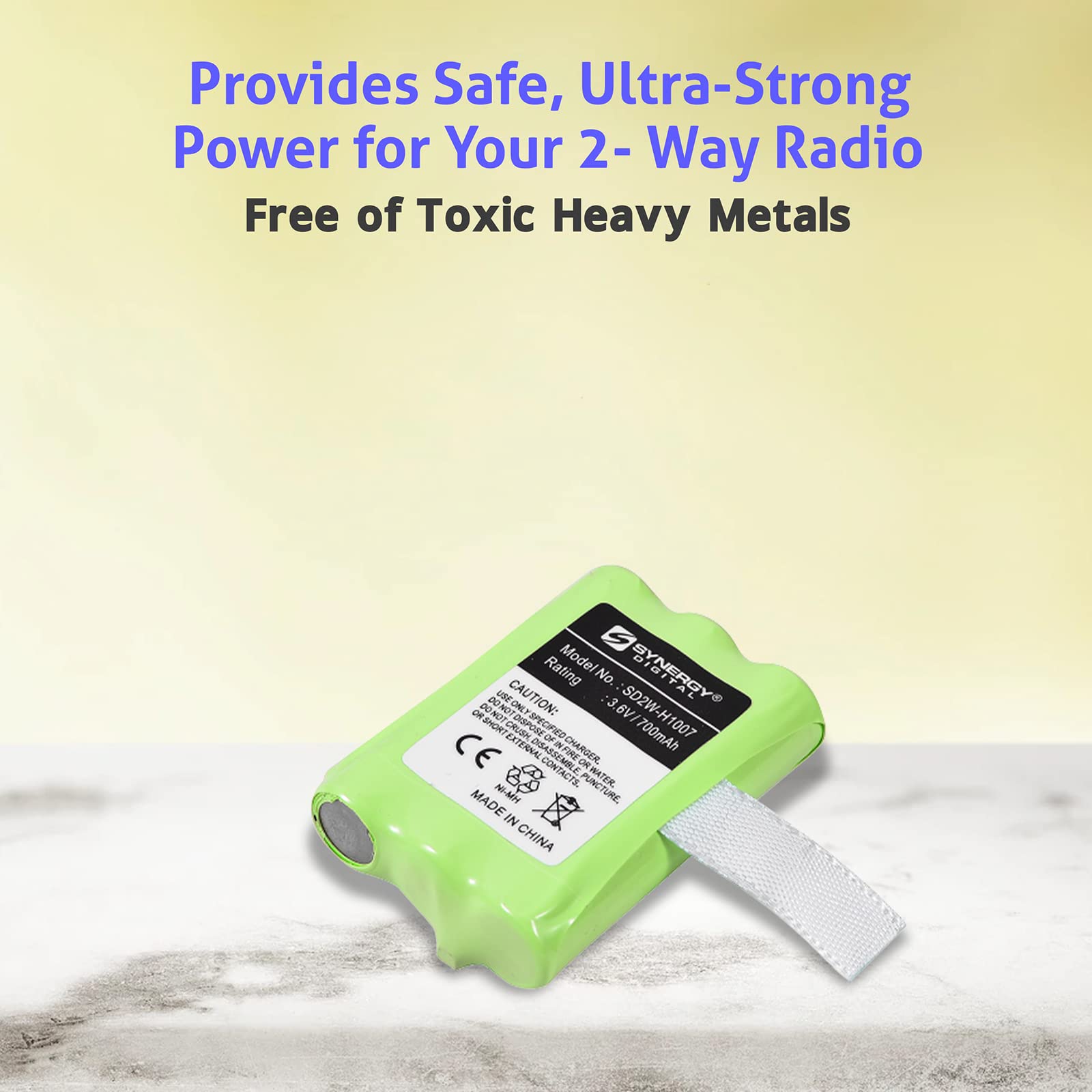 Synergy Digital 2-Way Radio Battery for Motorola MH230R - 3.6V 700mAh Ni-MH Rechargeable Battery - Long Lasting Power for Outdoor, Construction & Emergency Communication