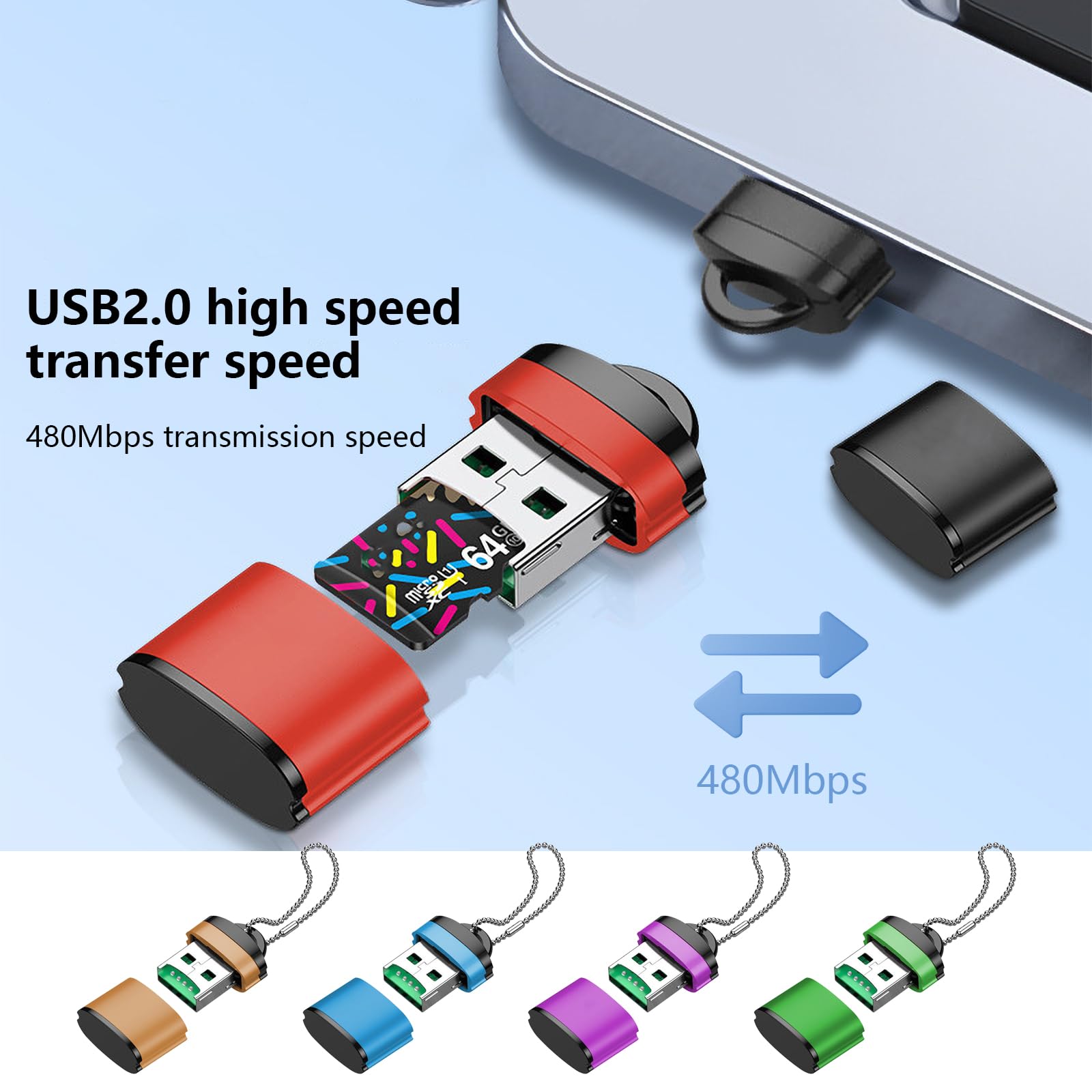 CASNO USB 2.0 Memory Card Reader Adapter - Multi-Slot SD/TF Card Reader for Laptops & PCs - High-Speed Data Transfer - Compatible with SD/SDHC/SDXC/MMC/RS-MMC/T-Flash Cards - Perfect for Photographers, Designers & Office Use