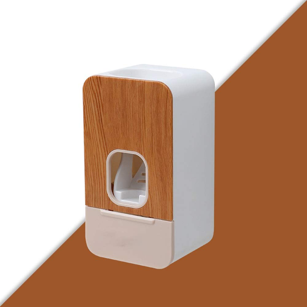 Automatic Toothpaste Dispenser Wall Mounted - Hands-Free Toothpaste Dispenser for Bathroom, Washroom & Family Use | Dustproof & Space Saving | Perfect for Home, Travel & Camping (Brown)