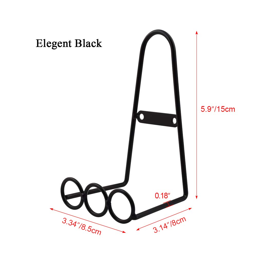 Mocoum 4 Pack Wall Mount Plate Display Stands - 6 Inch Medium Wall Easel Holder for Decorative Plates, Picture Frames & Art Displays | Vertical Plate Hanger with Three Circles | Perfect for Home Decor, Gallery Wall & Kitchen Display