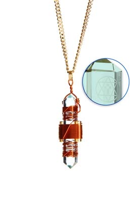 Siberian Quartz Etheric Weaver® Healing Crystal Pendant Necklace with Magnets & Copper Wire - Heart Chakra Jewelry for Meditation, Energy Healing & Spiritual Balance