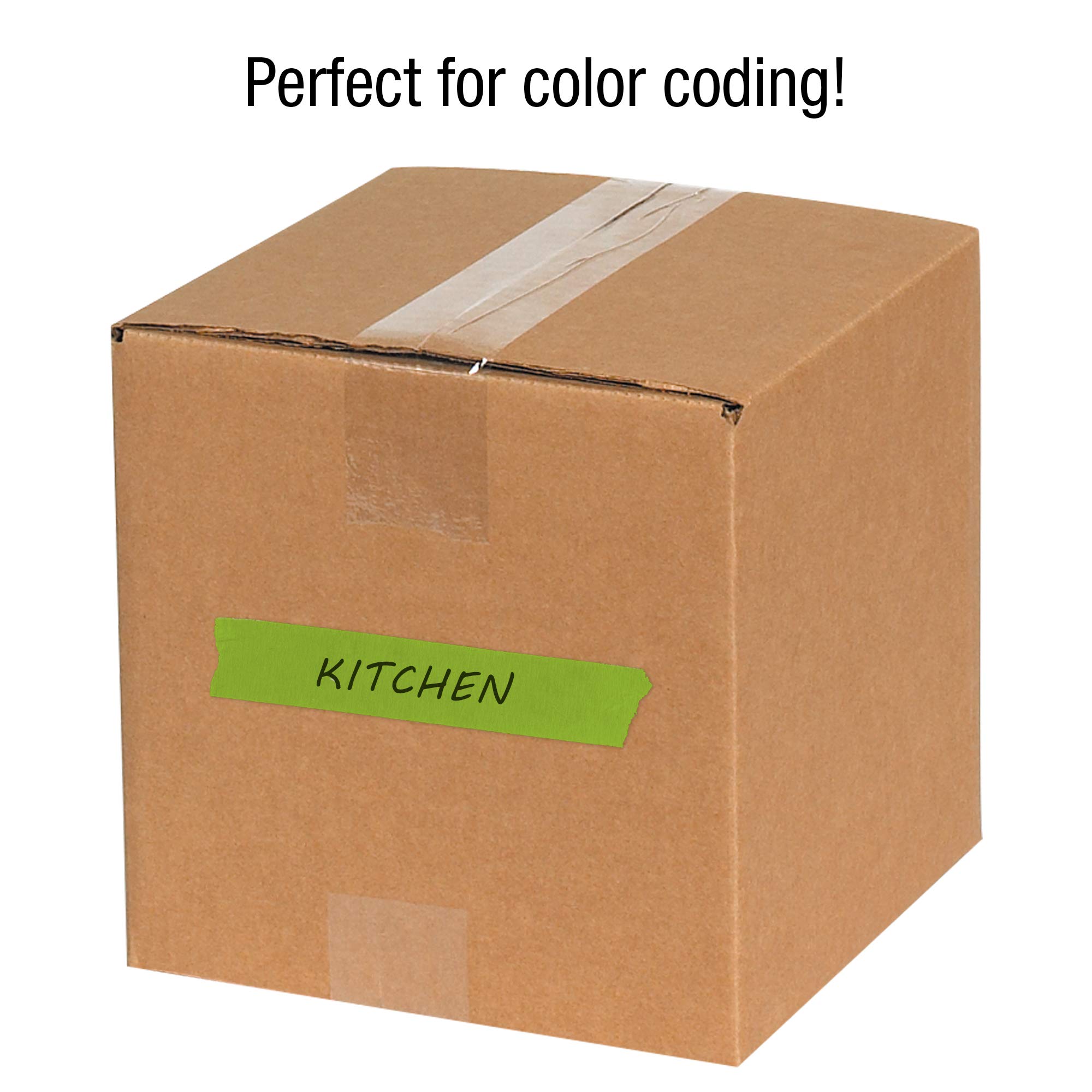 Aviditi Tape Logic 2 Inch x 60 Yards Colored Masking Tape - Light Green (12 Pack) | Multipurpose for Home Office, Arts & Crafts, DIY Projects, Labeling, Coding & Packaging | Perfect for Painting, Gift Wrapping & Organization
