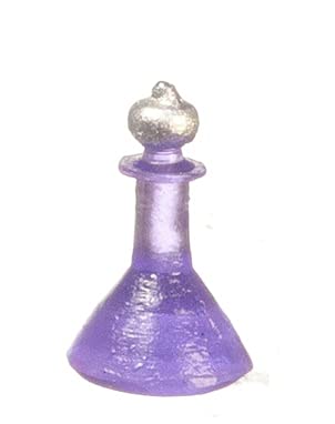 Purple Glass Bath Oil Bottles - Miniature Dollhouse Accessories for DIY Crafts, Bathroom Decor, and Fairy Garden Scenes