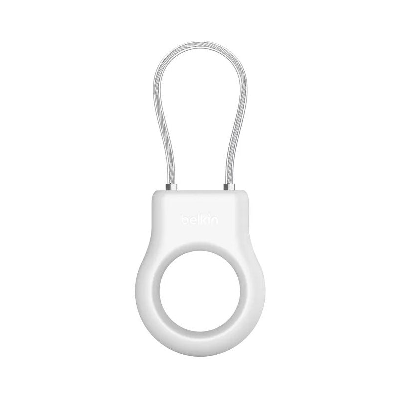 Premium Belkin Security Keychain for Apple AirTag - White | Secure & Stylish Key Holder for Travel, Luggage & Everyday Use