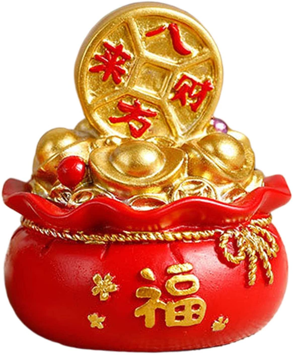 Feng Shui Wealth Money Bag Lucky Charm Statue for Home, Office & Living Room Decor - Attract Prosperity & Good Fortune - Perfect for Desk, Shelf or Gift Giving