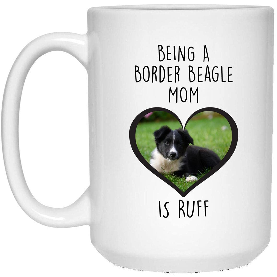 Funny Personalized Dog Mom Coffee Mug - 15 Oz White Ceramic Mug with Custom Photo - Perfect Gift for Women, Christmas 2024, Dog Lovers & Beagle Owners - Great for Coffee, Tea & Office Use