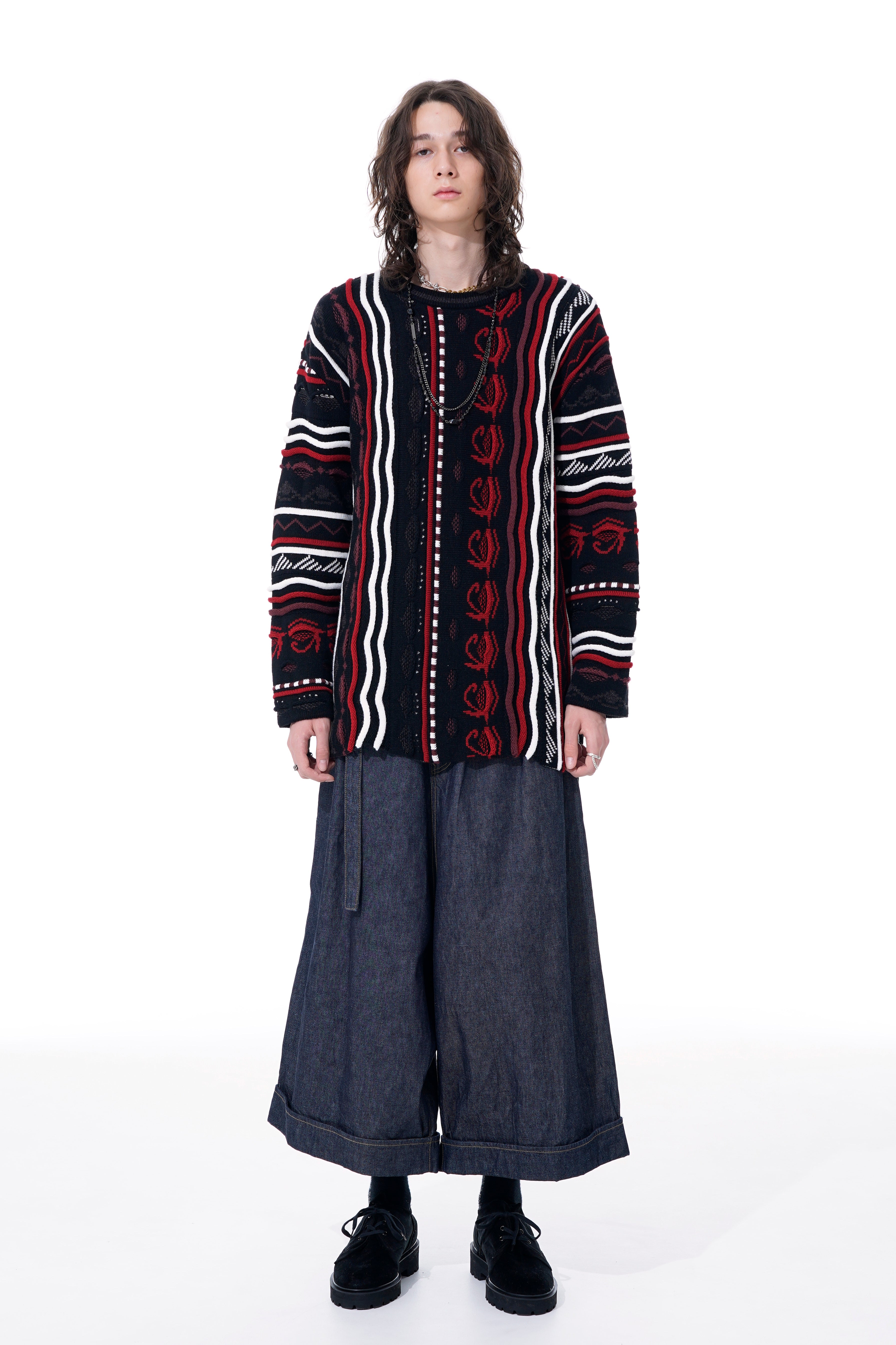 Bulky Wool 3D Multi-Color Pullover Knit Sweater - Cozy Winter Fashion for Women & Men | Perfect for Cold Weather & Outdoor Activities