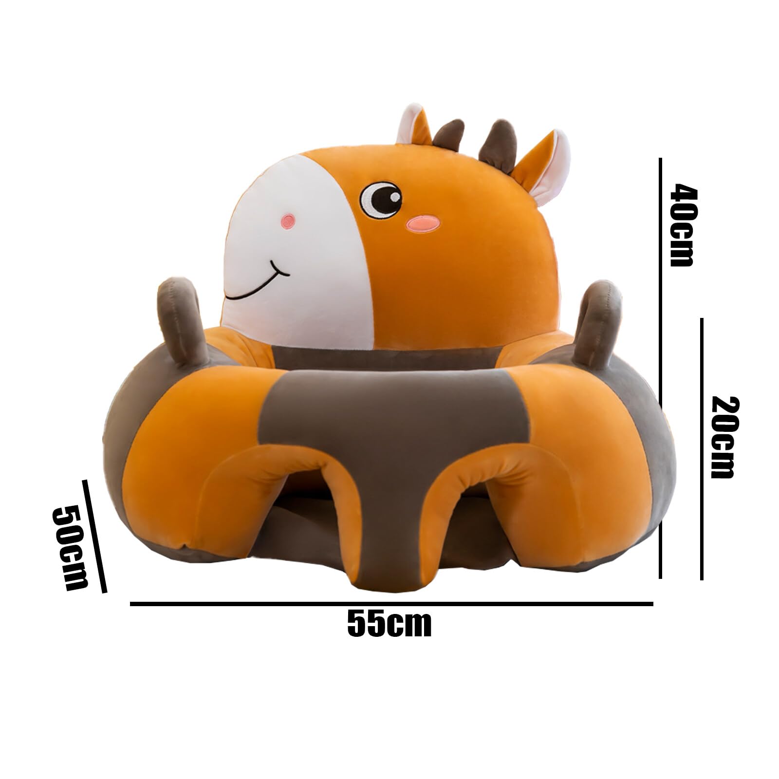 Rehomy Baby Floor Seat Cover for Sitting Up Lounger - Soft Giraffe Design Chair Cover (No Filling Included) - Perfect for Infants Learning to Sit, Playtime & Nursery Decor